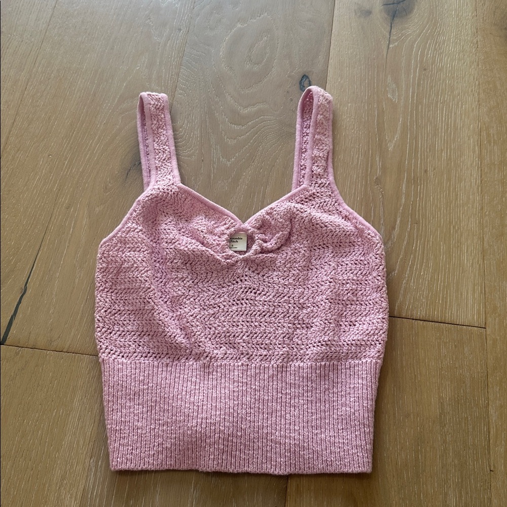 Abercrombie & Fitch Pink Knit Crop Top